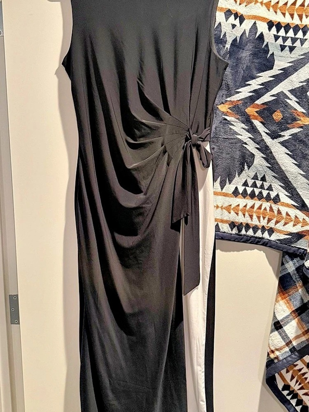 Carmen Black Draped Maxi Dress Like New